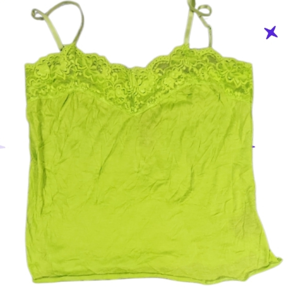 Vintage New Green Lace Camisole Jrs Small